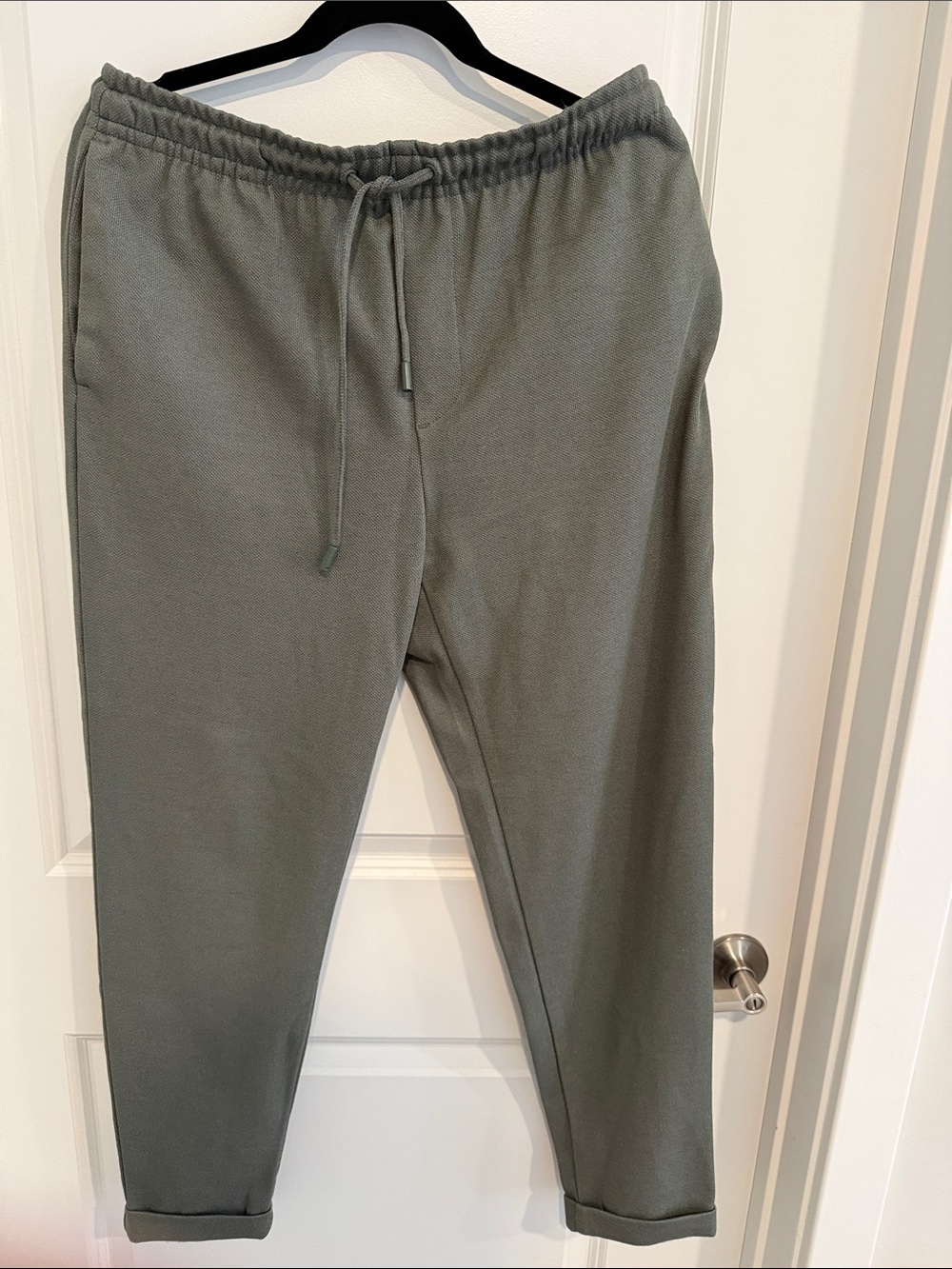 Zara Men's Drawstring Joggers in Olive Green